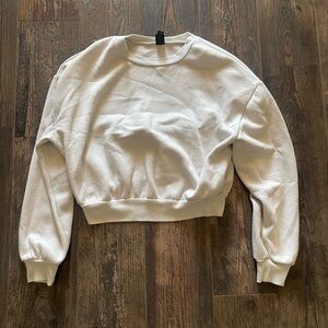Beige Cropped Sweatshirt